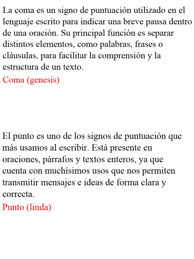 Uso de la Coma, Punto y Punto y Coma | PDF | Coma | Puntuación