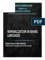 Nominalization in Bihari Langauges (Workshop)