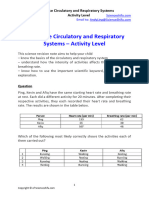 ScienceShifu Notes - Circulatory and Respiratory Systems - Activity Level
