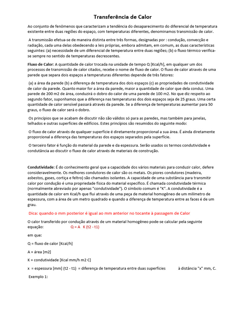 Formas e Cálculos da Transferência de Calor | PDF | Transferência de ...