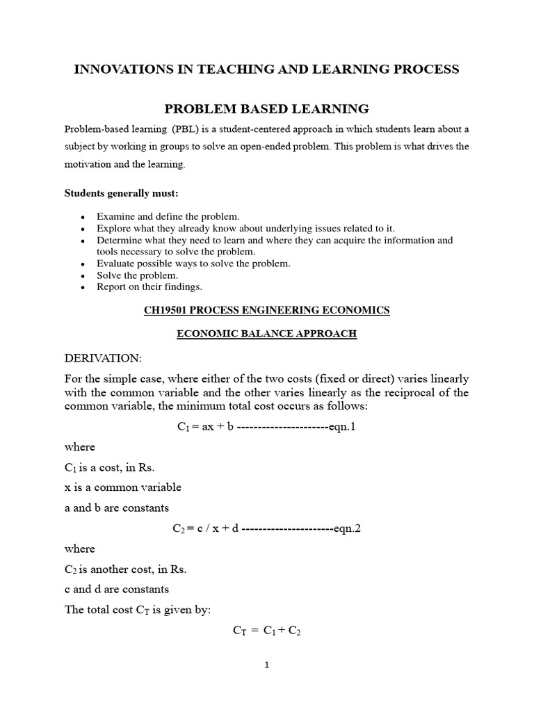 Innovations in Teaching and Learning Process | PDF | Building ...