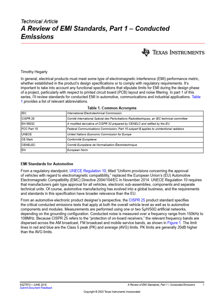 A Review of EMI Standards, Part 1 | Download Free PDF | Electromagnetic ...