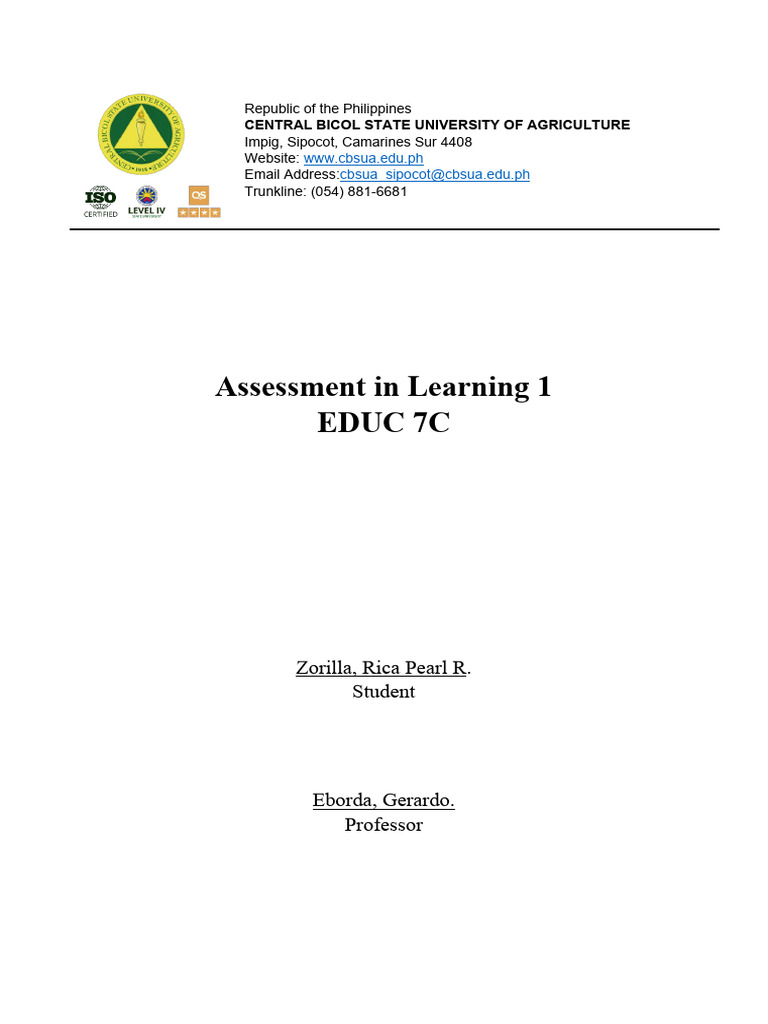 Activity 1 Educ 7 23-24 | PDF | Educational Assessment | Teachers