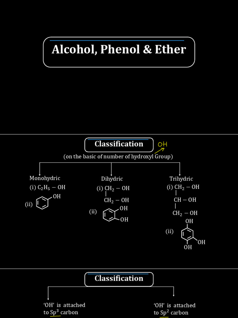 Alcohols and Phenols: Classifications & Reactions | PDF | Ester | Chemistry