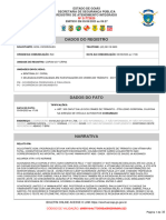 Dados Do Registro: Estado de Goiás Secretaria de Segurança Pública Registro de Atendimento Integrado