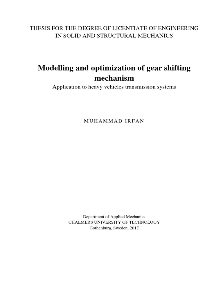 Gear Shifting Mechanism Optimization | PDF | Manual Transmission ...