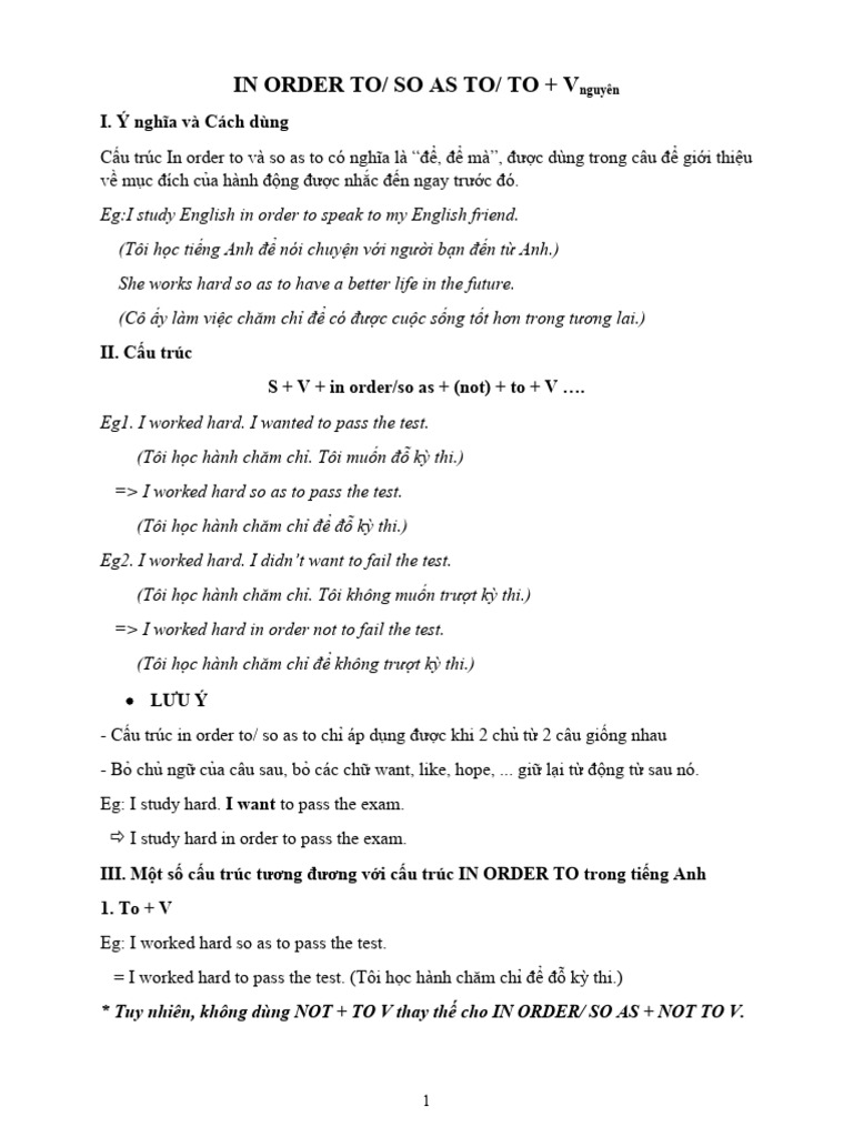In Order To | PDF