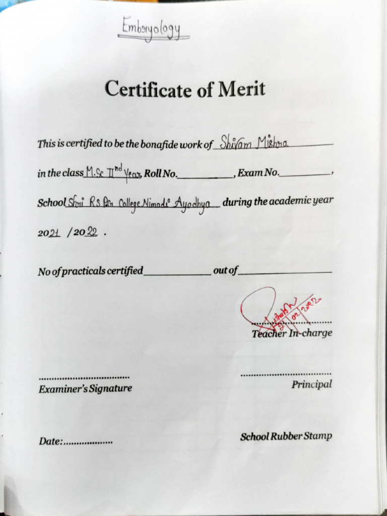 M.Sc.-2nd Botany Practical File Embryology | PDF