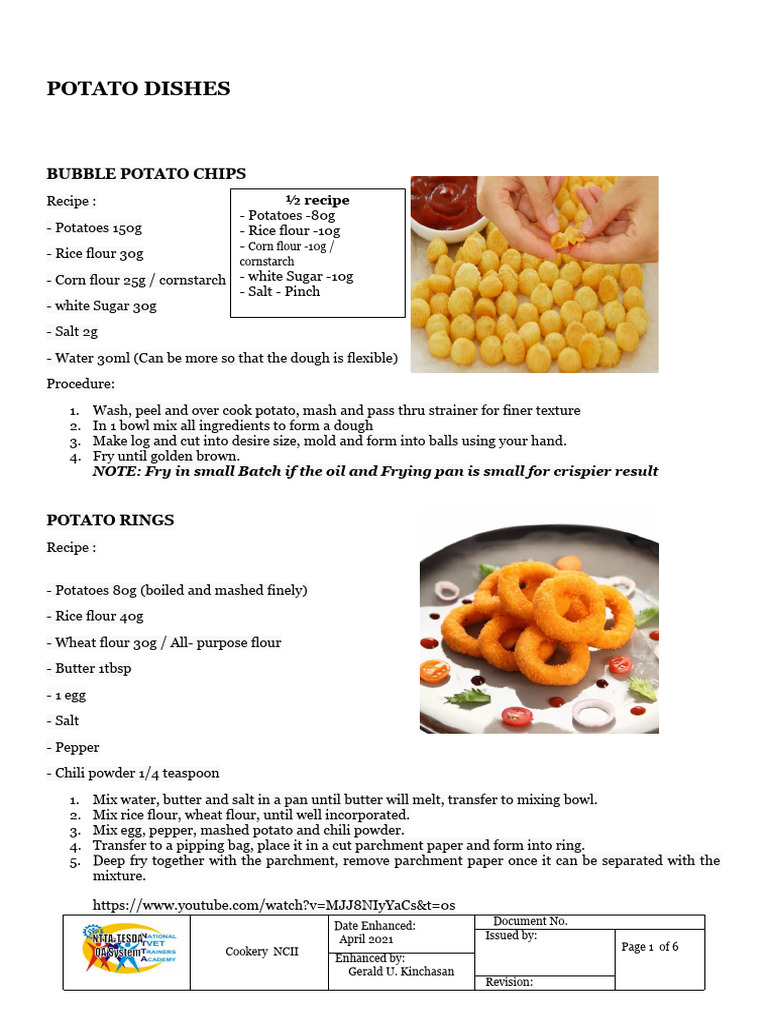 Potato Recipes | PDF | French Fries | Potato