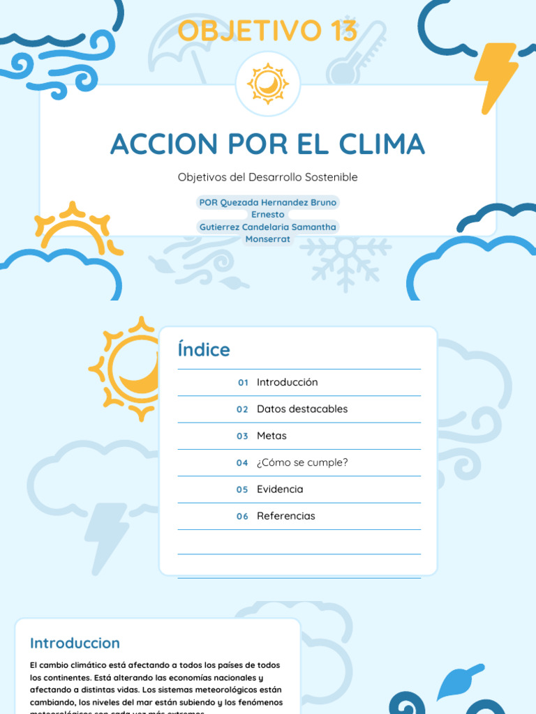 Acción Climática y ODS 13: Urgencia Global | PDF | Cambio climático ...