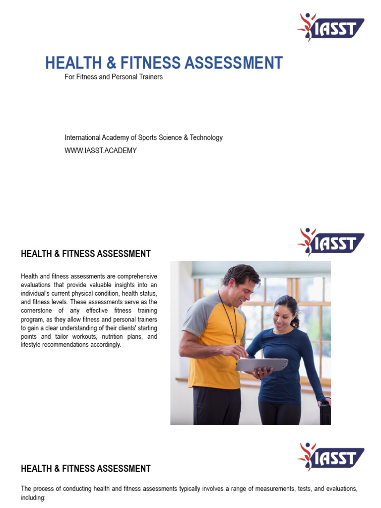 Health and Fitness Assessment | PDF | Physical Fitness | Personal Trainer