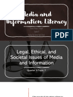 Legal Ethical Issues of Media and Information