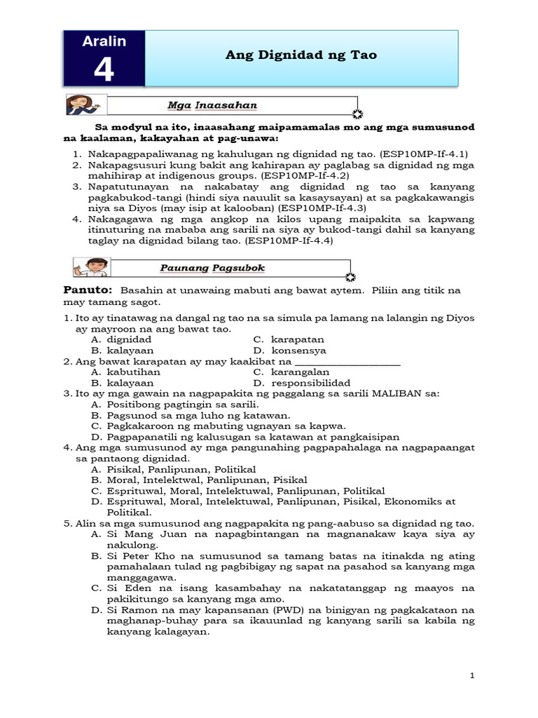 EsP 10 Q1 Week 7 8 | PDF