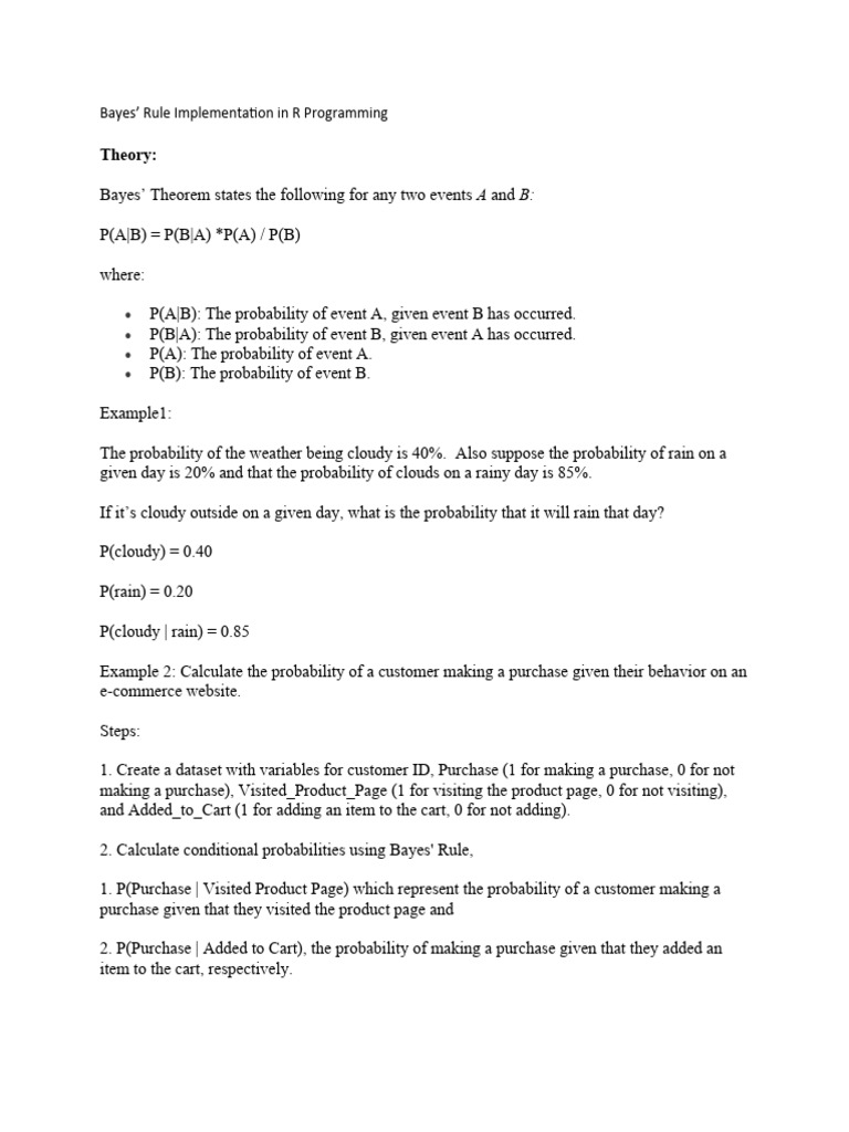 Practical BaYes Rule in R | PDF | Finance & Money Management | Computers