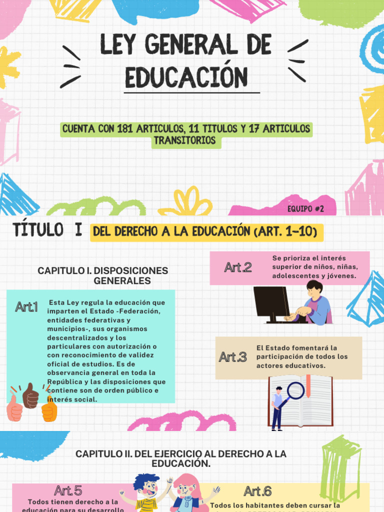 Ley General de Educación: Artículos Clave | PDF | Educación primaria