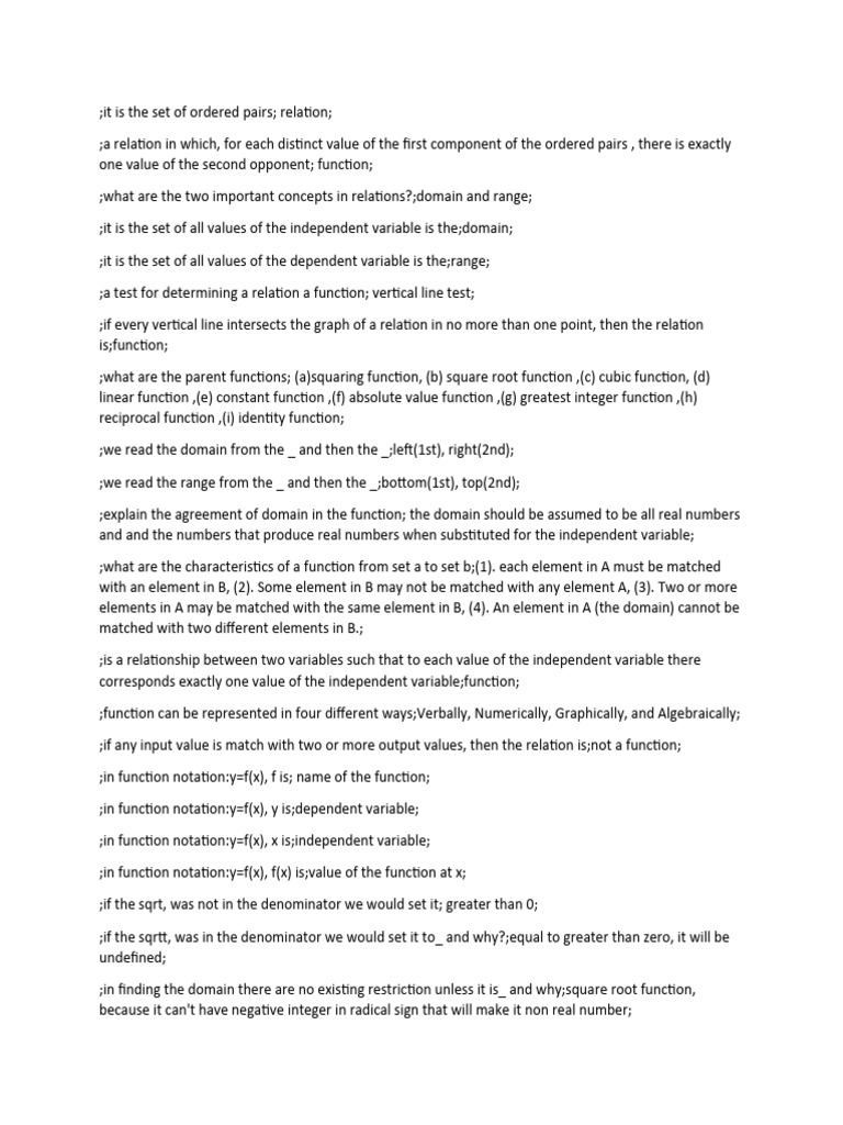 Relation And Functions Pdf Function Mathematics Set Mathematics