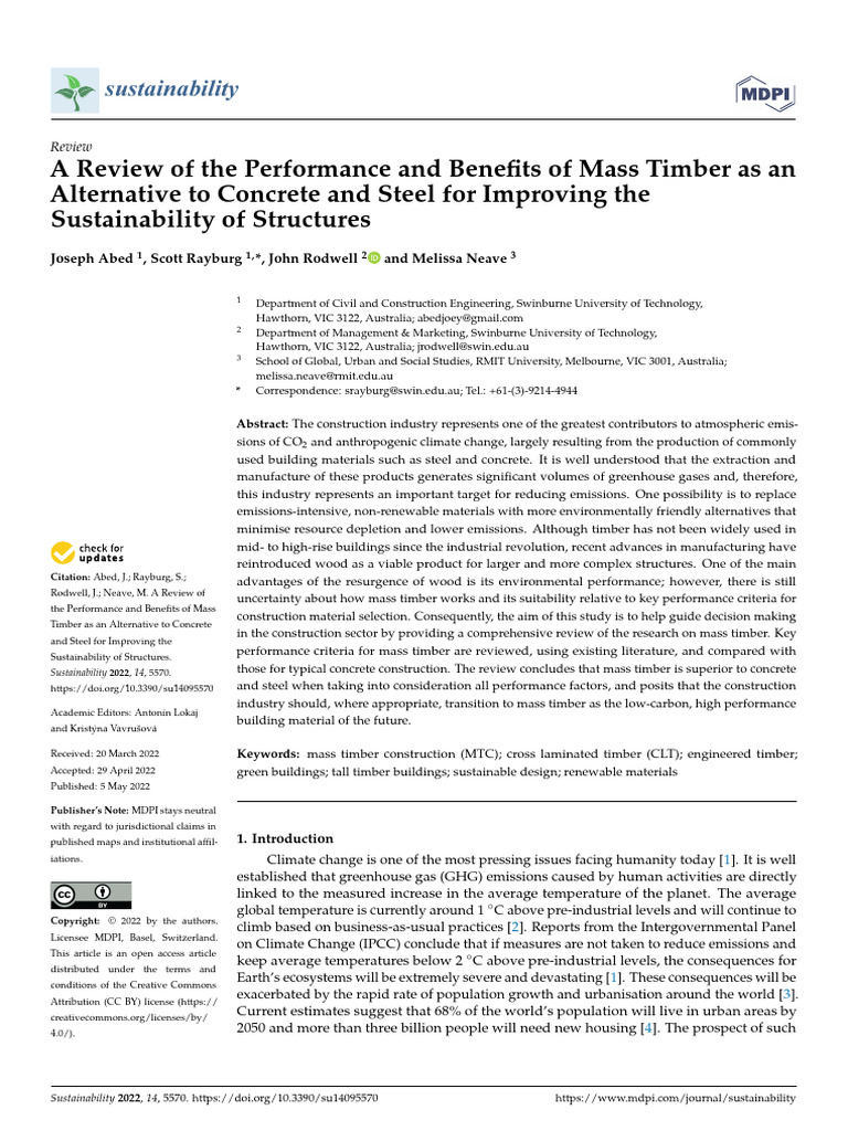 A Review of The Performance and Benefits of Mass T | PDF | Lumber ...