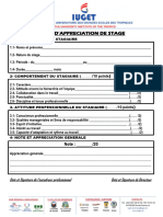 Fiche D'appréciation de Stage 2