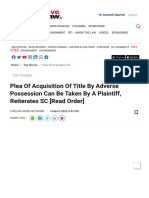 4-Plea of Acquisition of Title by Adverse Possession Can Be Taken by A Plaintiff, Reiterates SC (Read Order)