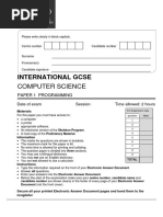 9210 International Gcse Computer Science Question Paper 1 v1.0