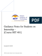 HIT401 Internship Guideline For Students