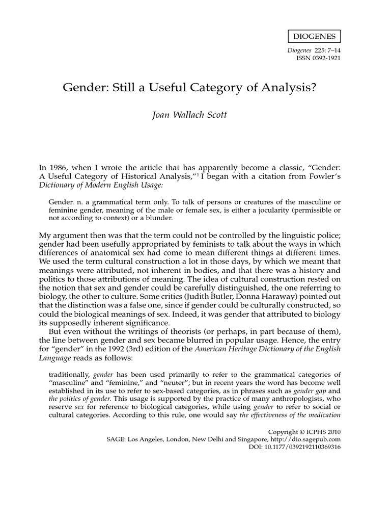 Scott%2C+Gender+Still+Useful+Category | PDF | Gender | Gender Studies
