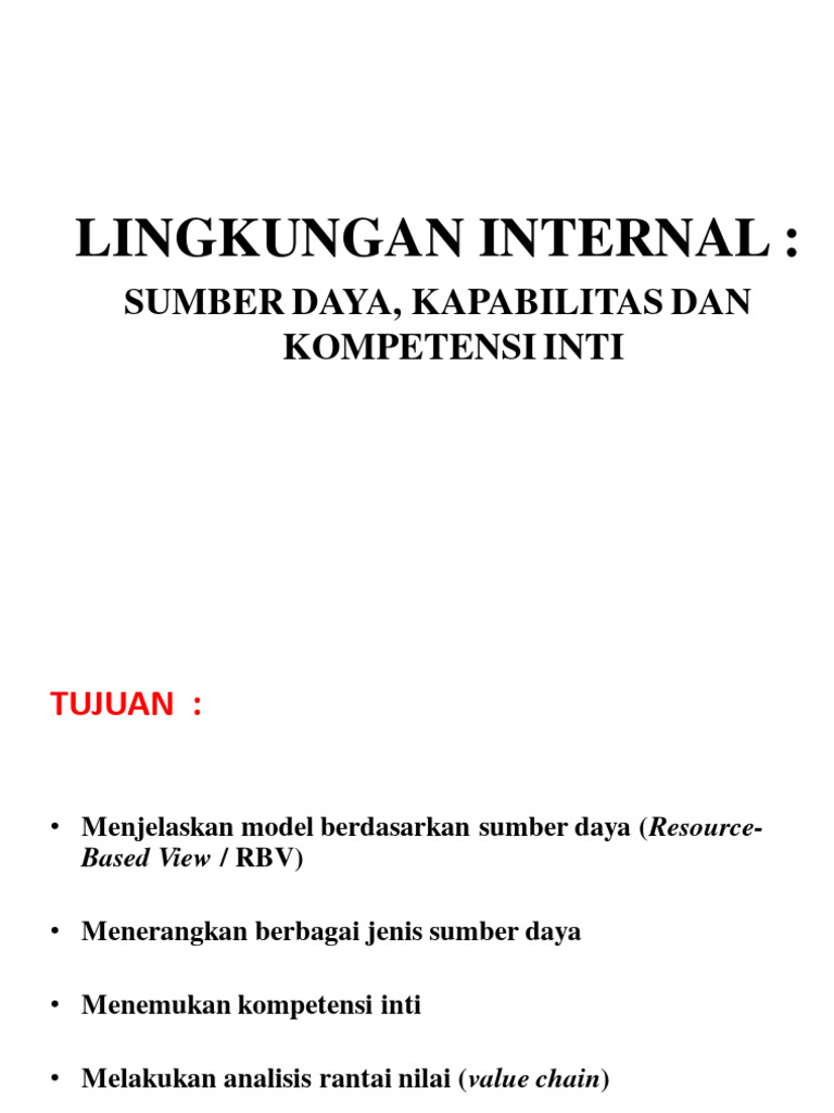 Analisis Sumber Daya dan Kompetensi Inti | PDF | Pengembangan Diri