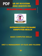 Bcs 110 - Lecture Notes - Unit 4 - Management of Files and Folders