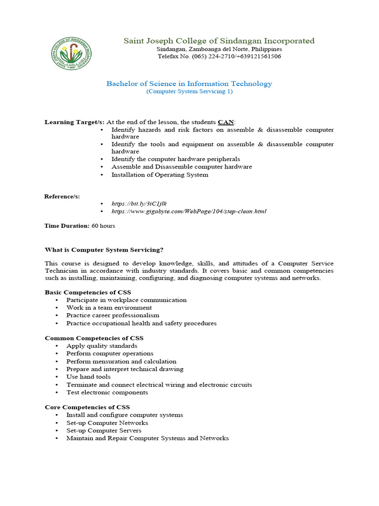 CSS101 Computer System Servicing Module 1 | PDF | Hdmi | Computer Data ...