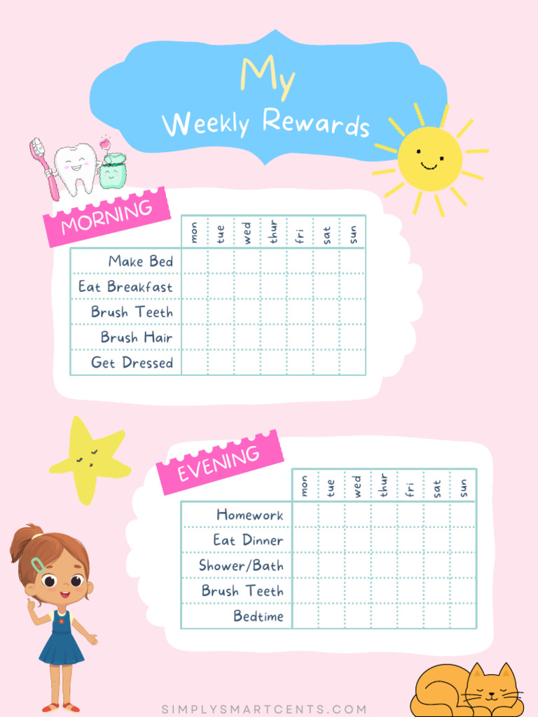 Weekly Routine and Rewards Schedule | PDF