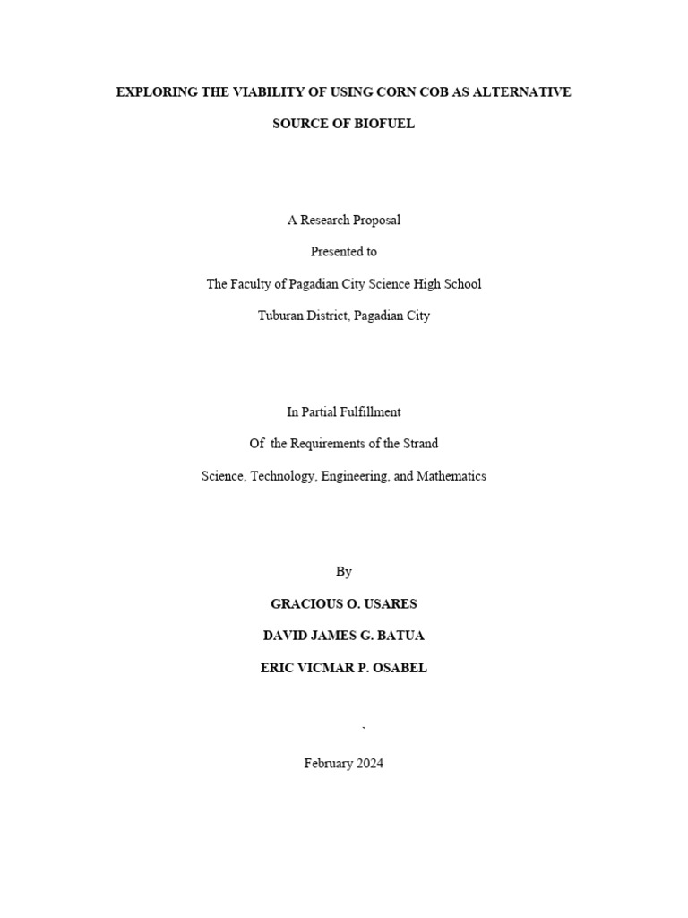 Concept Paper Format | PDF | Biofuel | Bioenergy