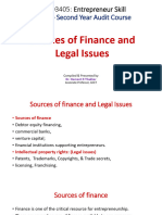 4 Sources of Finance & Legal Issues