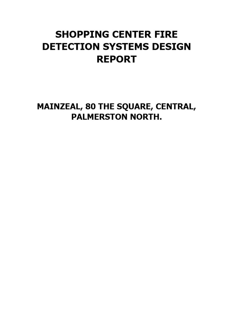 Shopping Center Fire Detection Systems Design Report | PDF | Home & Garden