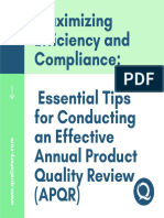 Maximizing Efficiency and Compliance: Essential Tips For Conducting An Effective Annual Product Quality Review (APQR)