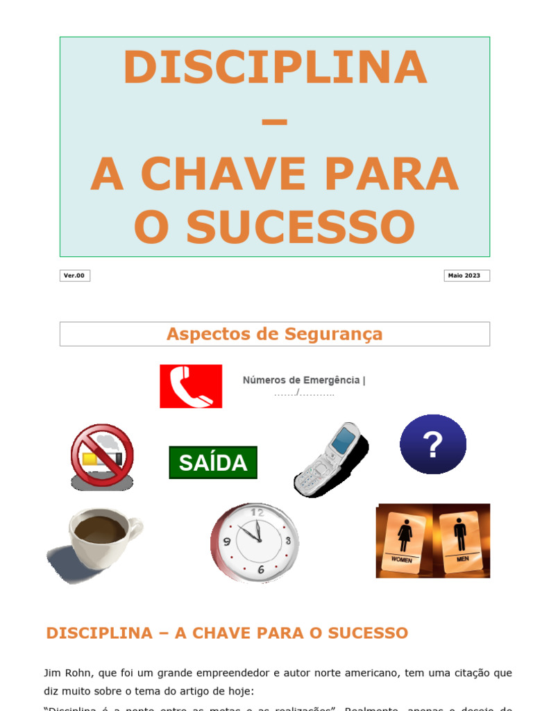 Disciplina - A Chave para o Sucesso | PDF | Tempo | Procrastinação