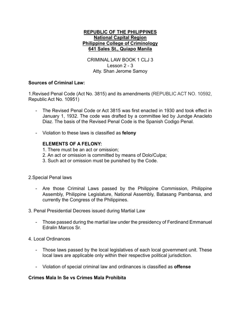 Criminal law book 1 lesson 2 3 download free pdf criminal law