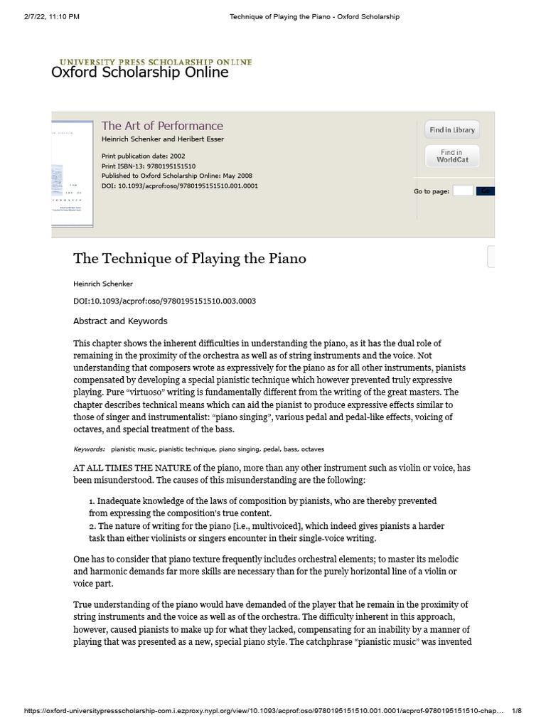 3E Technique of Playing The Piano | PDF | Piano | Double Bass
