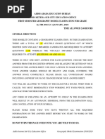 Geography Remedial Exam Questions | PDF | Ethiopia | Africa