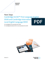 0500 IGCSE to 9093 AS&A Level Next Steps (for examination from 2021)