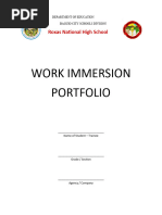 Work Immersion Portfolio