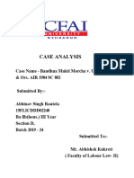 Case Analysis Labour Law II - by Abhinav Singh Rautela