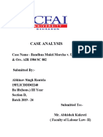 Case Analysis Labour Law II - By Abhinav Singh Rautela