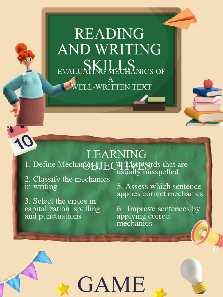 Properties of A WellWritten Text MECHANICS PDF Punctuation Spelling