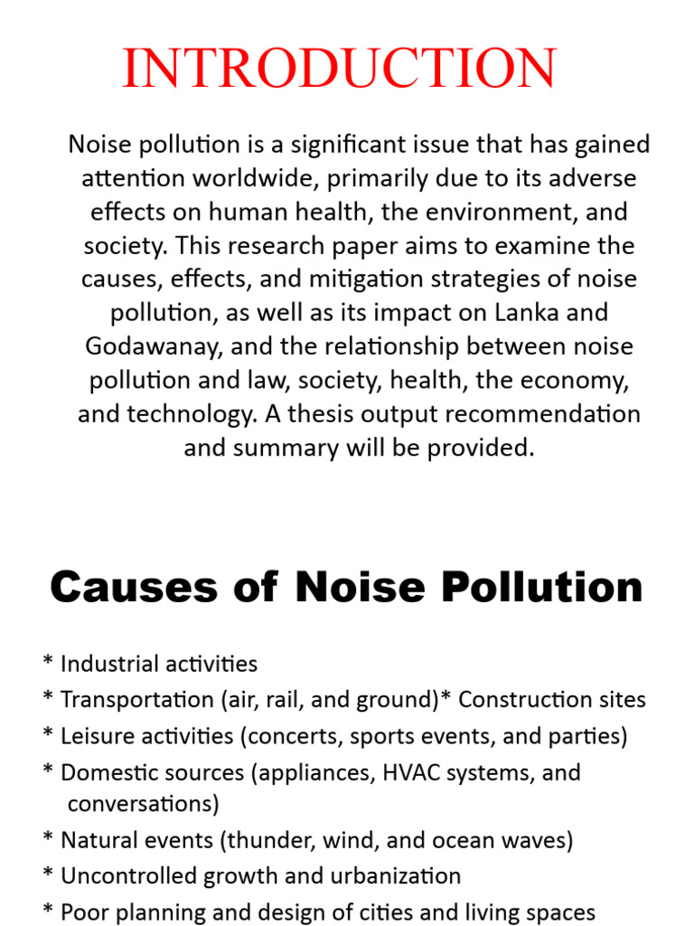 Noise Pollution Pdf Pollution Climate Change Mitigation