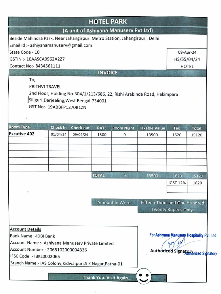 Bill Hotel Park 402 | PDF