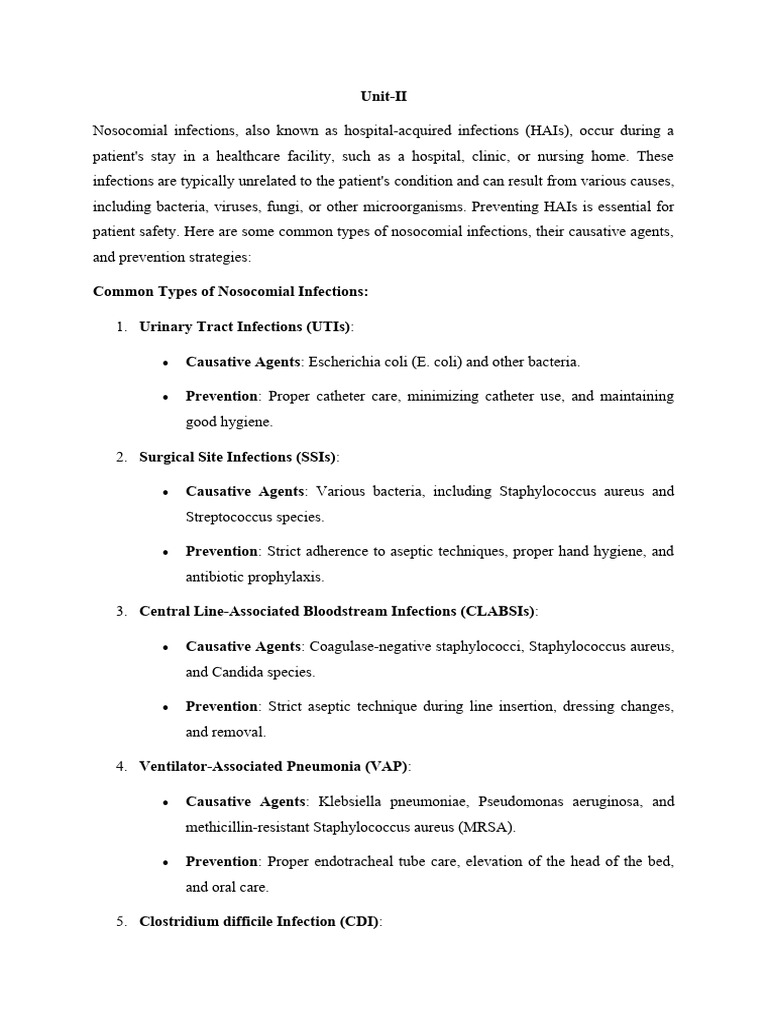 Nosocomial Infections Unit - II | PDF | Hospital Acquired Infection ...