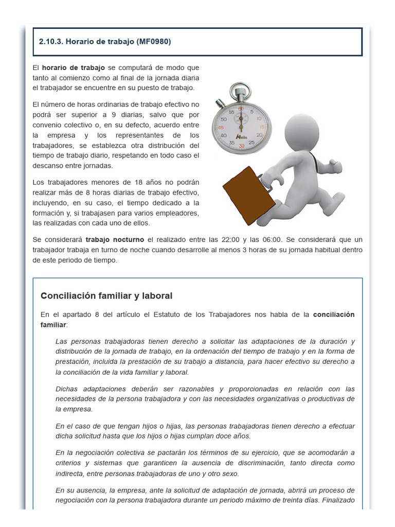 Conciliación y horario laboral en España | PDF | Tiempo de trabajo ...