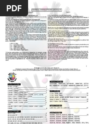 Ink Jet Refill Instructions