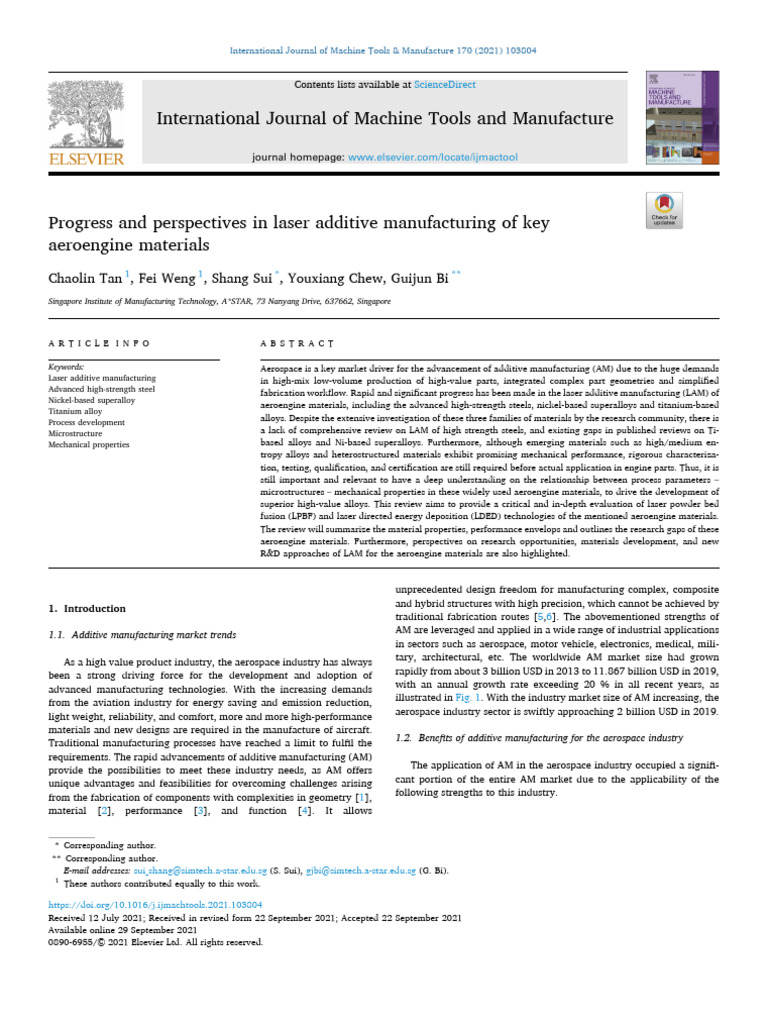 Progress and Perspectives in Laser Additive Manufacturing of Key ...