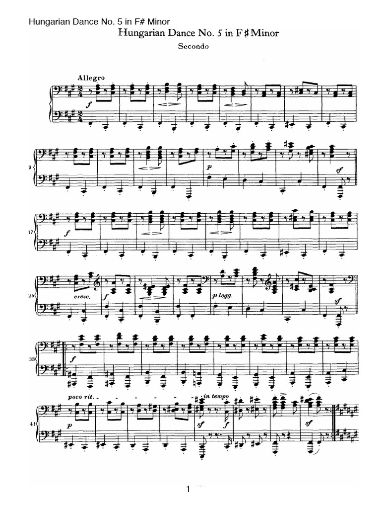 Brahms Hungarian Dances No5 Pf Pdf